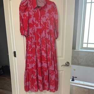 TCEC Red and Purple Floral Dress